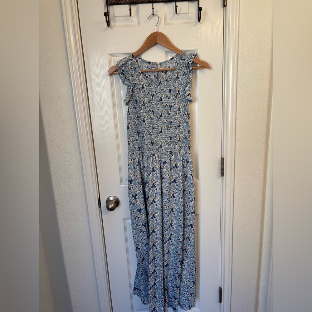 Blue floral Code x Mode Medium maxi dress with pockets